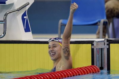 Larissa Oliveira se tornou a brasileira com maior número de medalhas na natação brasileira em Jogos Pan-Americanos. Foto: Alexandre Loureiro/COB