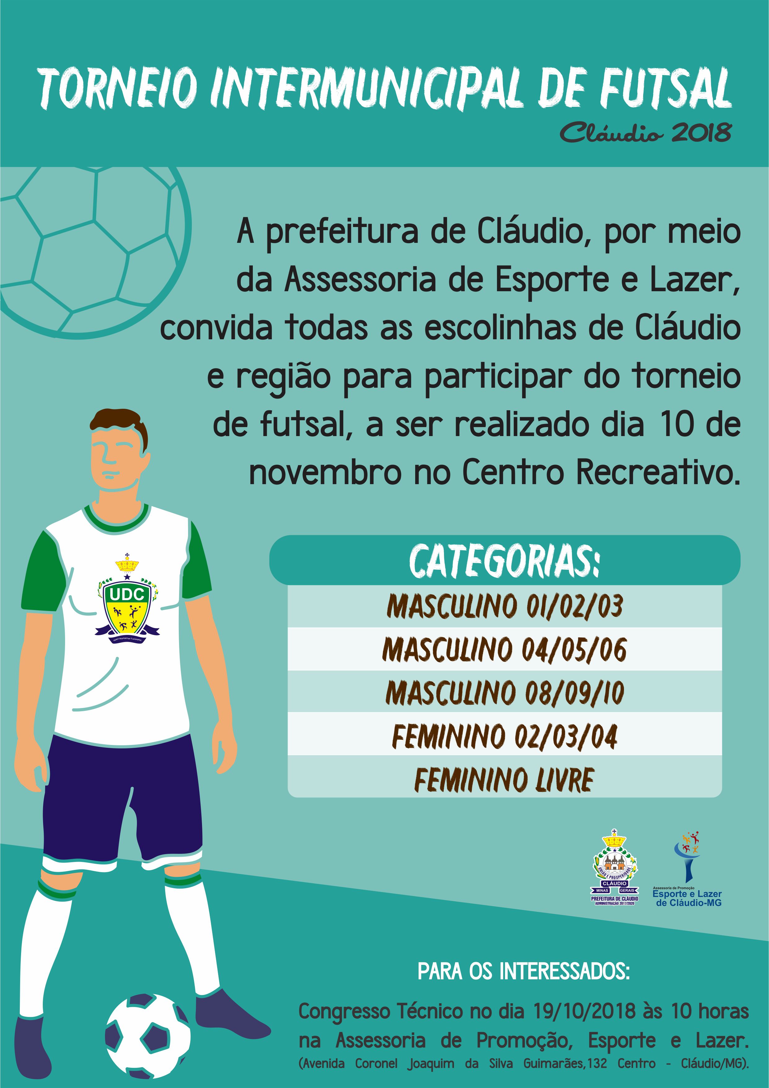 Torneio Intermunicipal de Futsal - Claudio/MG 2018 - Virada Esportiva 2018