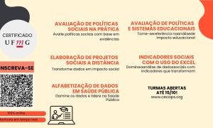 Últimos dias para inscrição nos cursos online da Cecaps, certificados pela UFMG